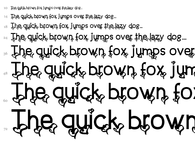 Dream Love Valentine font waterfall